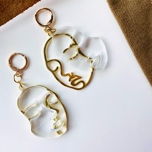 Abstract face earrings